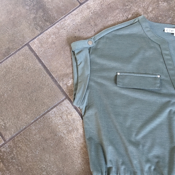 Cleo Petites cargo style drawstring t-shirt top size S Army Green. - Picture 9 of 12